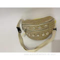 Women raffia color promotional straw waist bag